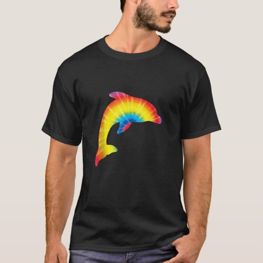Gefärbte Krawatte Dolphin Rainbow Beluga Hippie Pe T-Shirt (Vorderseite)