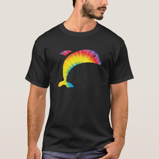 Gefärbte Krawatte Dolphin Rainbow Beluga Hippie Pe T-Shirt (Vorderseite)