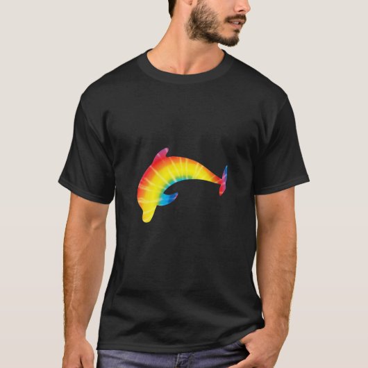 Gefärbte Krawatte Dolphin Rainbow Beluga Hippie T-Shirt (Vorderseite)