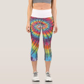 Gefärbte Krawatte drehen Capri Leggings (Vorderseite)