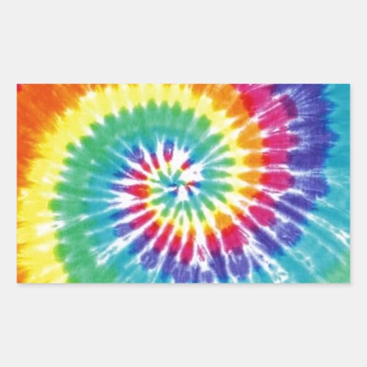 Gefärbte Krawatte drehen Multicolor Regenbogen Rechteckiger Aufkleber (Vorderseite)