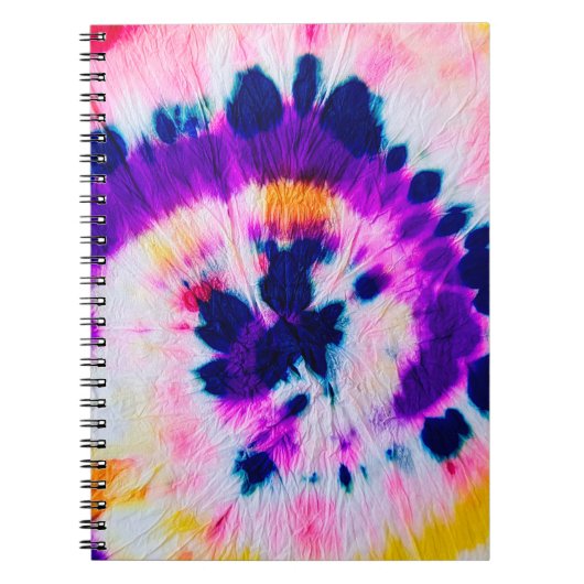 Gefärbte Krawatte drehen. Rainbow Fabric Gefärbte  Notizblock (Vorderseite)