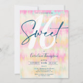 Gefärbte Krawatte Einhorn Regenbogen Pastellfisch  Einladung (Vorderseite)