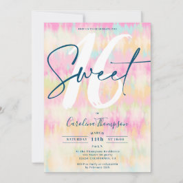 Gefärbte Krawatte Einhorn Regenbogen Pastellfisch Einladung