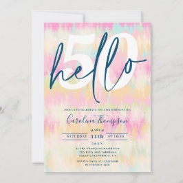 Gefärbte Krawatte Einhorn Regenbogen Pastellpadel Einladung