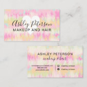 Gefärbte Krawatte Einhorn Regenbogenherz Make-up u Visitenkarte (Vorne/Hinten)