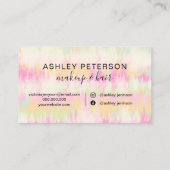 Gefärbte Krawatte Einhorn Regenbogenherz Make-up u Visitenkarte (Rückseite)