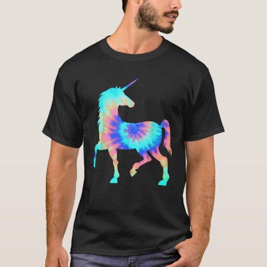 Gefärbte Krawatte Einhorn Shirt Farbiges Tye Horse (Vorderseite)