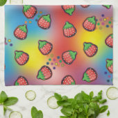 Gefärbte Krawatte Erdbeeren Fields Geschirrtuch (Gefaltet)