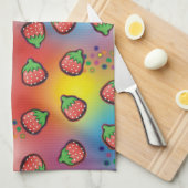 Gefärbte Krawatte Erdbeeren Fields Geschirrtuch (Viertel Falte)