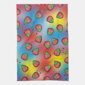 Gefärbte Krawatte Erdbeeren Fields Geschirrtuch (Vertikal)