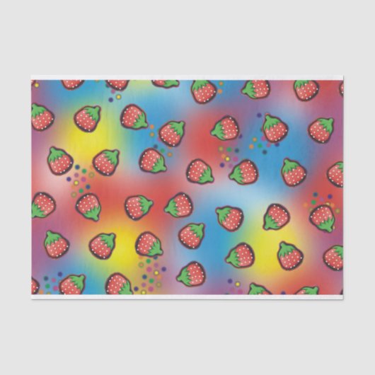 Gefärbte Krawatte Erdbeeren Fields Seidenpapier (Vorderseite)