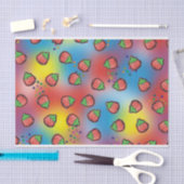 Gefärbte Krawatte Erdbeeren Fields Seidenpapier (Handwerk)