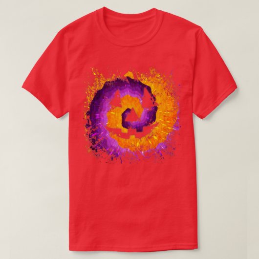 Gefärbte Krawatte Evil Pumpkin Monster Gefecht Jac T-Shirt (Design vorne)