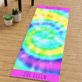 Gefärbte Krawatte Farbenfroher Regenbogen Swirl Yo Yogamatte