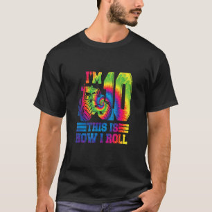 Gefärbte Krawatte Farm Traktor 10. Geburtstagspart T-Shirt