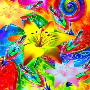 Gefärbte Krawatte Feather und Lilys Milchtasse