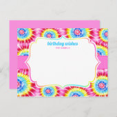 Gefärbte Krawatte Feier Geburtstagsberatung, Wunsc Postkarte (Vorne/Hinten)