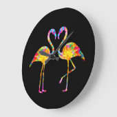 GEFÄRBTE KRAWATTE FLAMINGO GROßE WANDUHR (Winkel)
