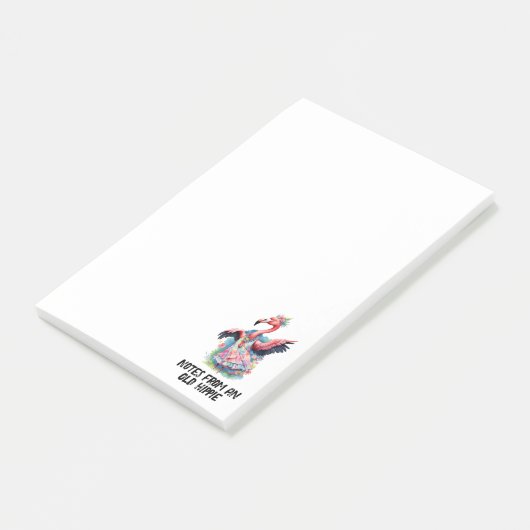 Gefärbte Krawatte Flamingo Hippie Post-it Klebezettel (angewinkelt)