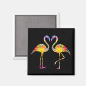 GEFÄRBTE KRAWATTE FLAMINGO MAGNET (Vorderseite/Rückseite)
