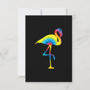 Gefärbte Krawatte Flamingo Rainbow Print Bird Anim Dankeskarte