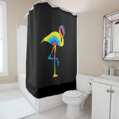 Gefärbte Krawatte Flamingo Rainbow Print Bird Anim Duschvorhang (Beispiel)