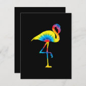 Gefärbte Krawatte Flamingo Rainbow Print Bird Anim Einladung (Vorne/Hinten)