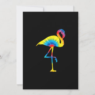 Gefärbte Krawatte Flamingo Rainbow Print Bird Anim Feiertagskarte