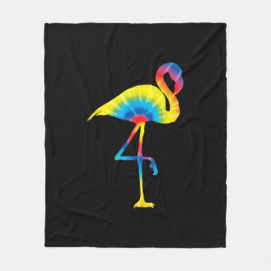 Gefärbte Krawatte Flamingo Rainbow Print Bird Anim Fleecedecke