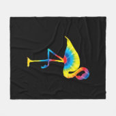 Gefärbte Krawatte Flamingo Rainbow Print Bird Anim Fleecedecke (Vorderseite (Horizontal))