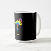 Gefärbte Krawatte Flamingo Rainbow Print Bird Anim Kaffeetasse (VorderseiteRechts)