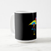 Gefärbte Krawatte Flamingo Rainbow Print Bird Anim Kaffeetasse (Vorderseite Links)