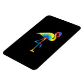 Gefärbte Krawatte Flamingo Rainbow Print Bird Anim Magnet (Linke Seite)