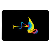 Gefärbte Krawatte Flamingo Rainbow Print Bird Anim Magnet (Horizontal)