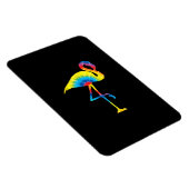 Gefärbte Krawatte Flamingo Rainbow Print Bird Anim Magnet (Rechte Seite)