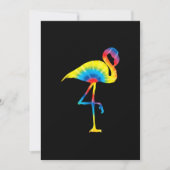 Gefärbte Krawatte Flamingo Rainbow Print Bird Anim Save The Date (Vorderseite)