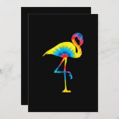 Gefärbte Krawatte Flamingo Rainbow Print Bird Anim Save The Date (Vorne/Hinten)