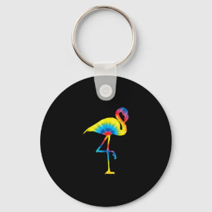 Gefärbte Krawatte Flamingo Rainbow Print Bird Anim Schlüsselanhänger