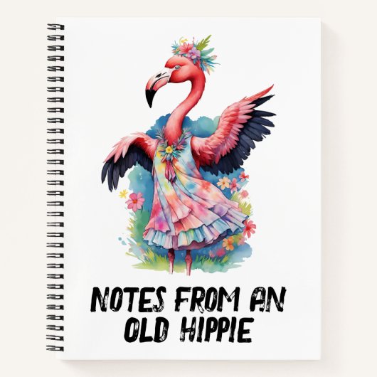 Gefärbte Krawatte Flamingo Retro Hippie Spaß Notizblock (Vorderseite)
