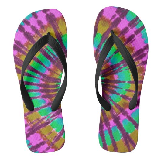 Gefärbte Krawatte-Flip-Flops Badesandalen (Fußbett)