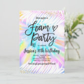 Gefärbte Krawatte Foam Birthday Party Summer Pool Einladung (Stehend Vorderseite)