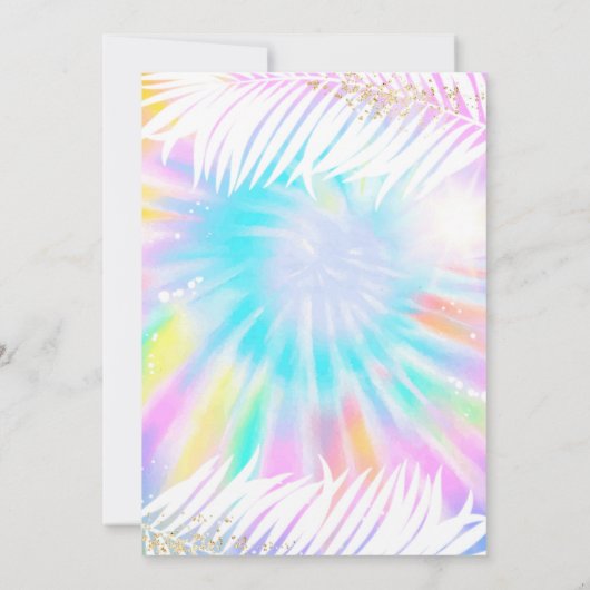 Gefärbte Krawatte Foam Birthday Party Summer Pool Einladung (Rückseite)