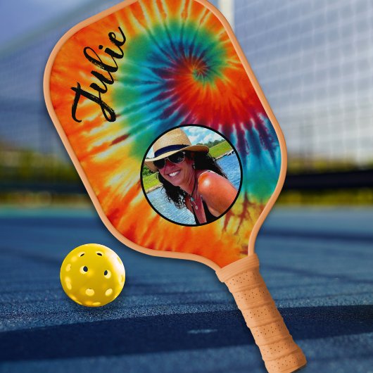 Gefärbte Krawatte Foto Pickleball Paddel Pickleball Schläger