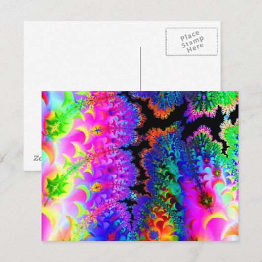 gefärbte Krawatte Fraktal Postkarten (Vorne/Hinten)