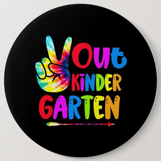 Gefärbte Krawatte Frieden im Kindergarten letzten Button (Vorderseite)