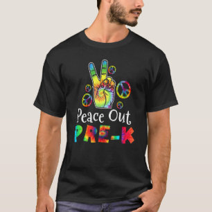 Gefärbte Krawatte Frieden vor dem letzten Schulsom T-Shirt