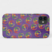 Gefärbte Krawatte - Friedenszeichen auf Lila Case-Mate iPhone Hülle (Rückseite (Horizontal))