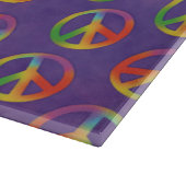 Gefärbte Krawatte - Friedenszeichen auf Lila Schneidebrett (Ecke)