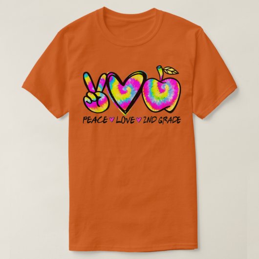 Gefärbte Krawatte Funny Peace Liebe 2. Grade Schoo T-Shirt (Design vorne)